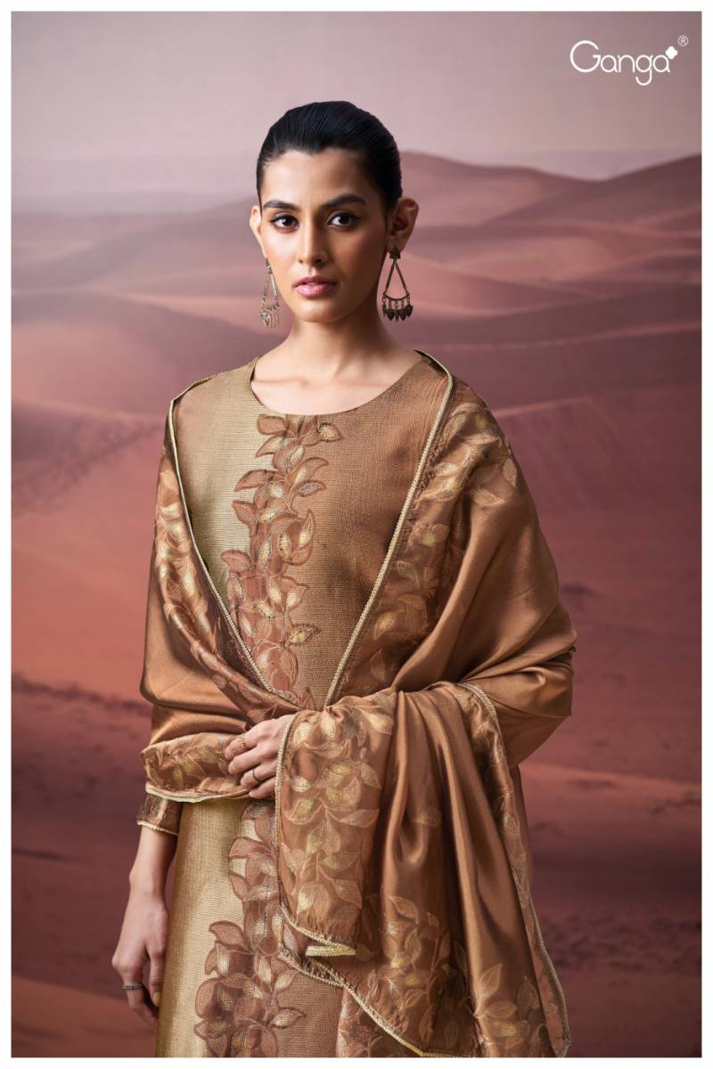 Ganga Gwenn Viscose Woven Silk Jacquard Salwar Kameez