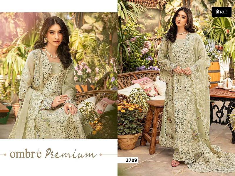 Jihan 3707 To 3709 Cotton Embroidered Pakistani Salwar Suits