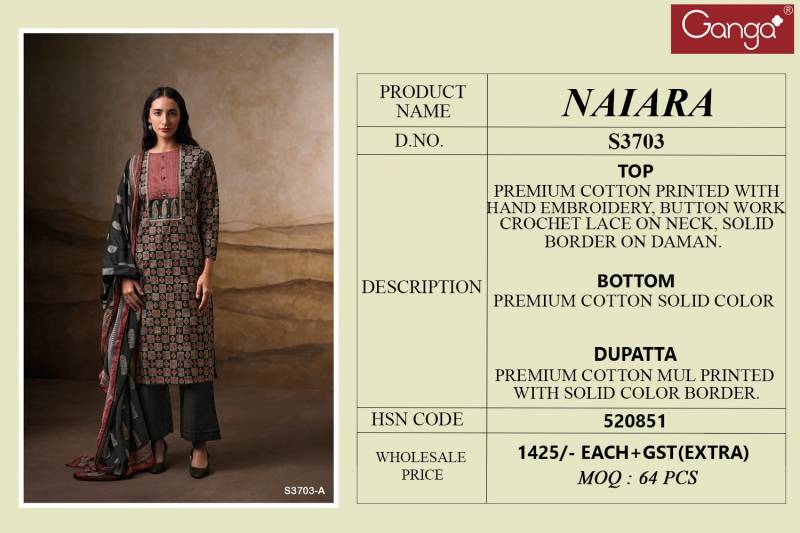 Ganga Naiara Cotton Printed Salwar Kameez Collection