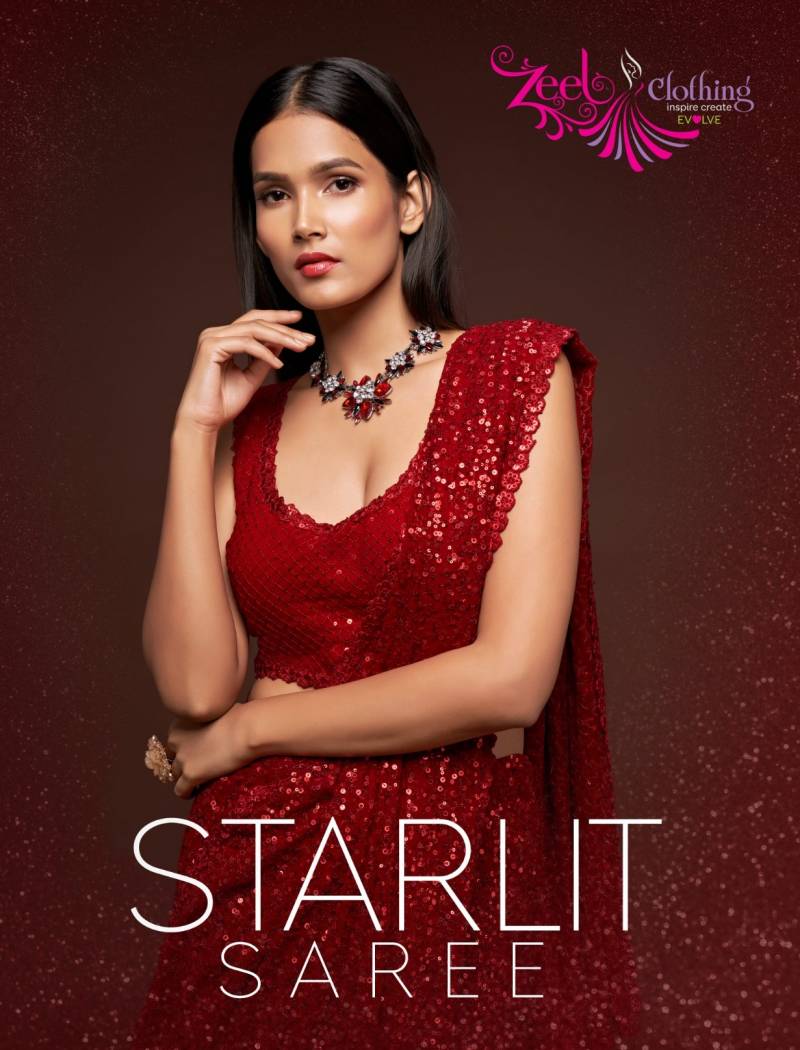 Zeel The Starlit Georgette Sequins Designer Sarees