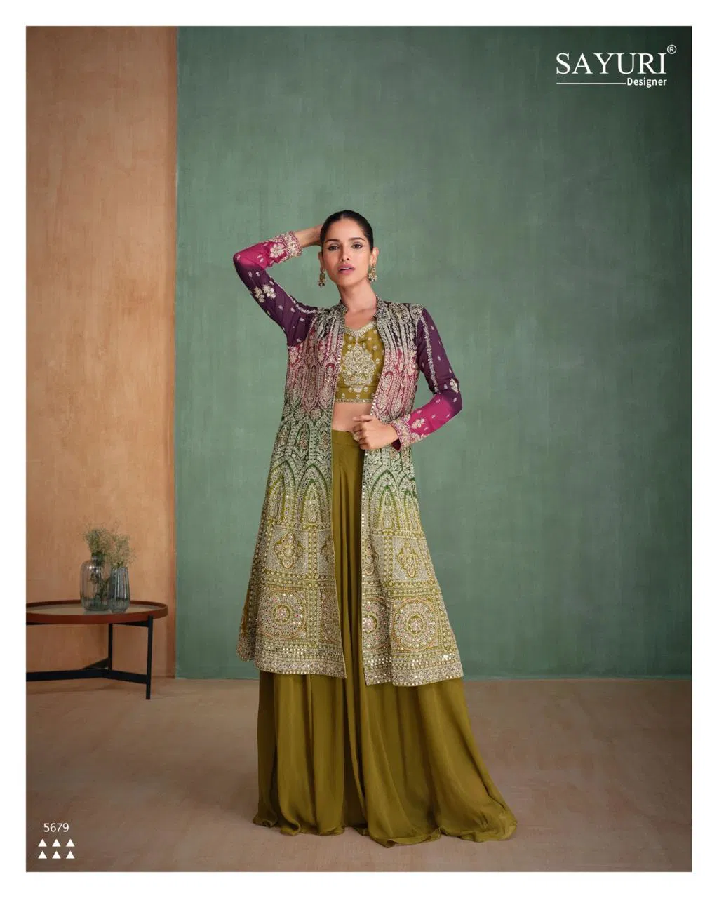 Sayuri Zari Nx Georgette Designer Indo Western Collection