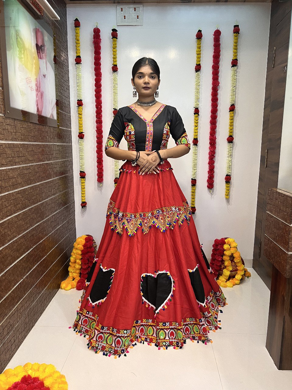 Aawiya Rajwadi Vol 8 D no. 7054 Cotton Silk Gamthi Work Lehenga Choli