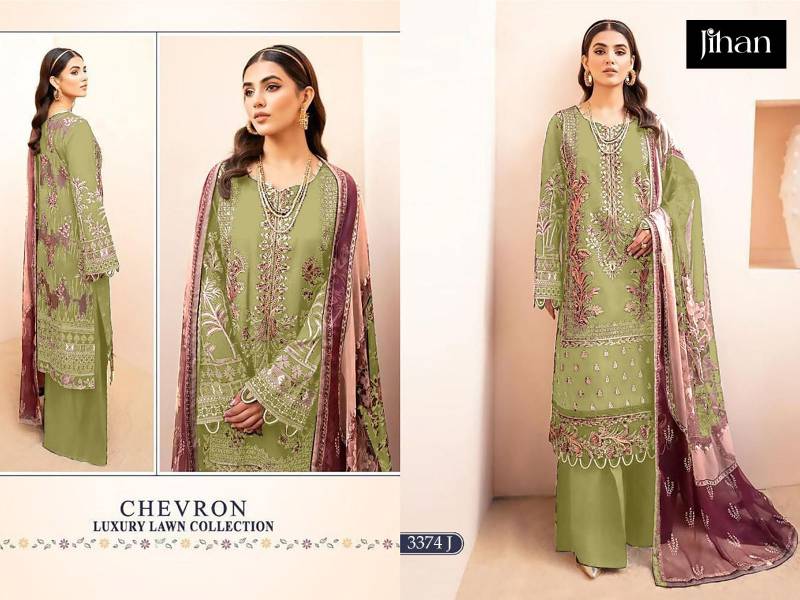 Jihan Chevron 3374 H To J Cotton Dupatta Pakistani Salwar Kameez