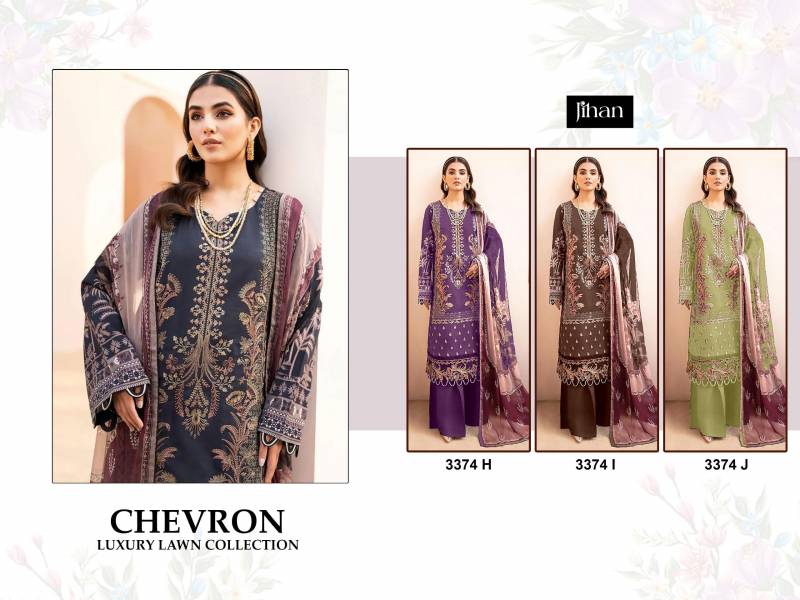 Jihan Chevron 3374 H To J Cotton Dupatta Pakistani Salwar Kameez