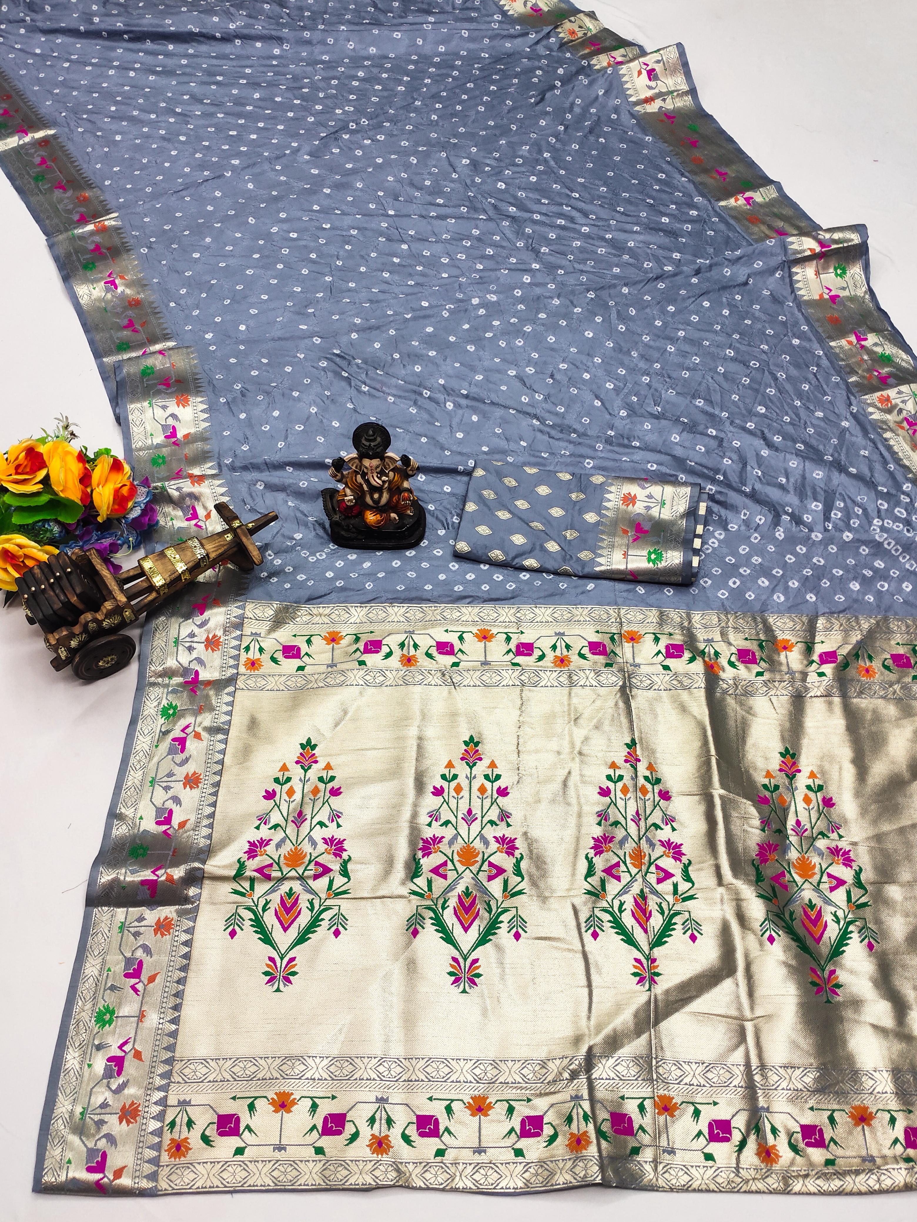 Lekha VC Janki Dola Silk Bandhej Saree Collection