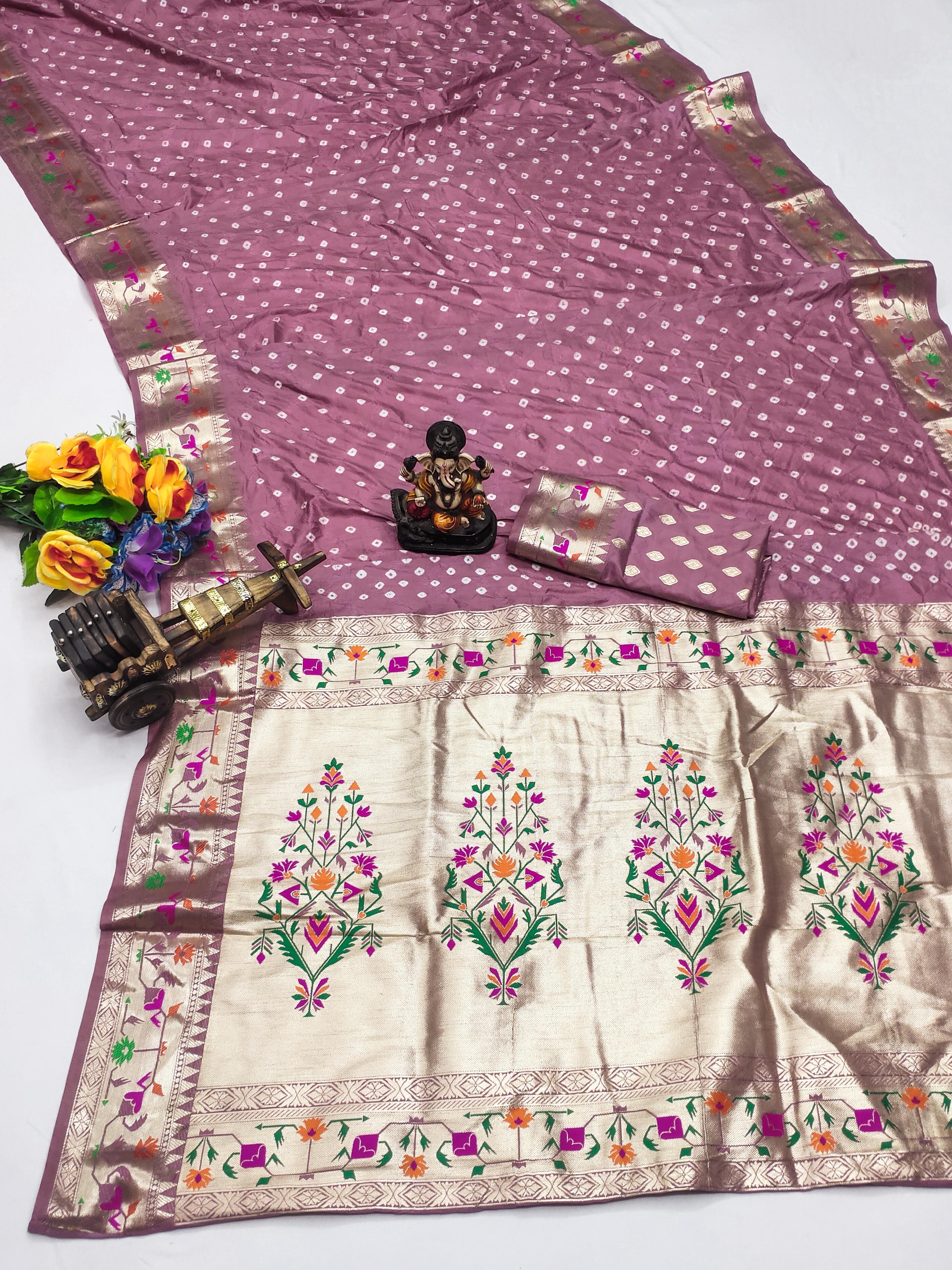 Lekha VC Janki Dola Silk Bandhej Saree Collection