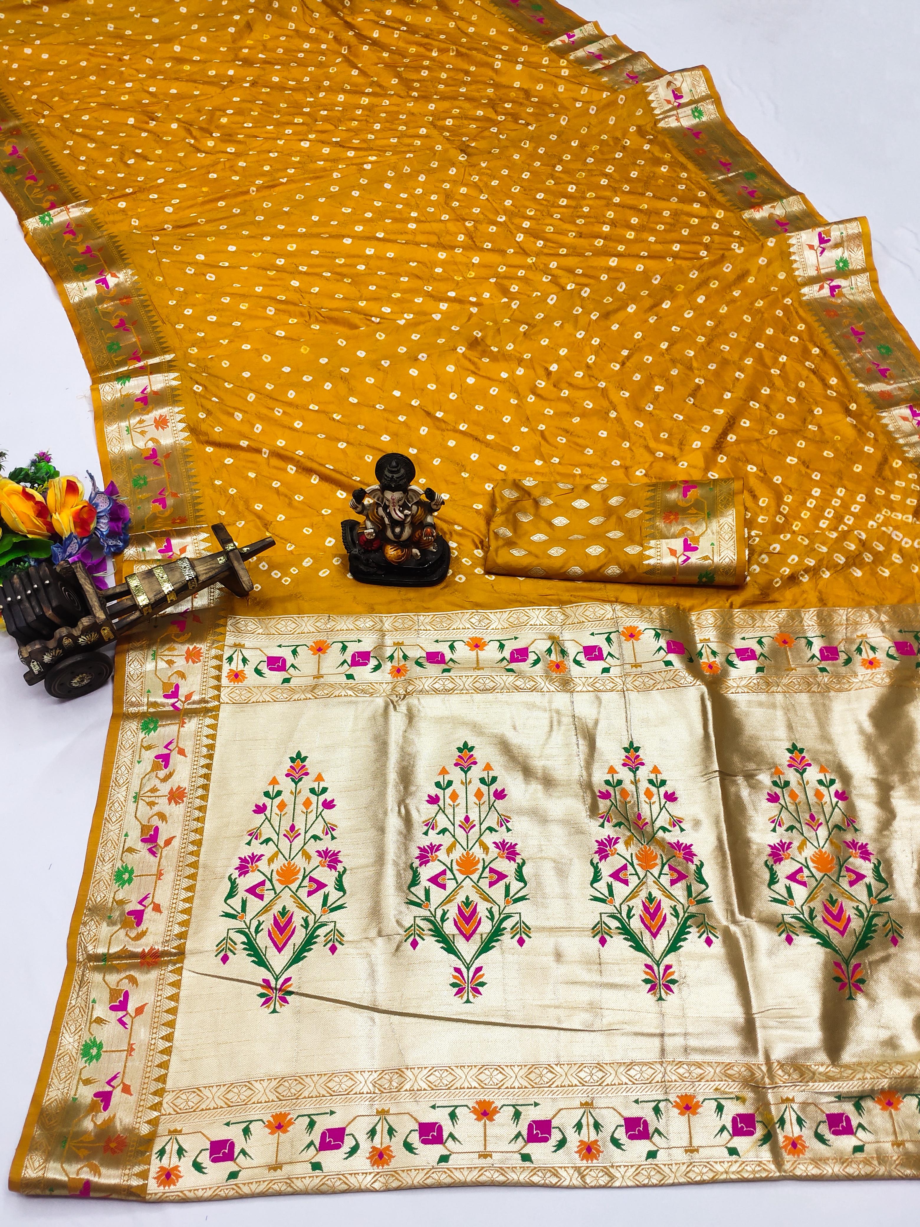 Lekha VC Janki Dola Silk Bandhej Saree Collection