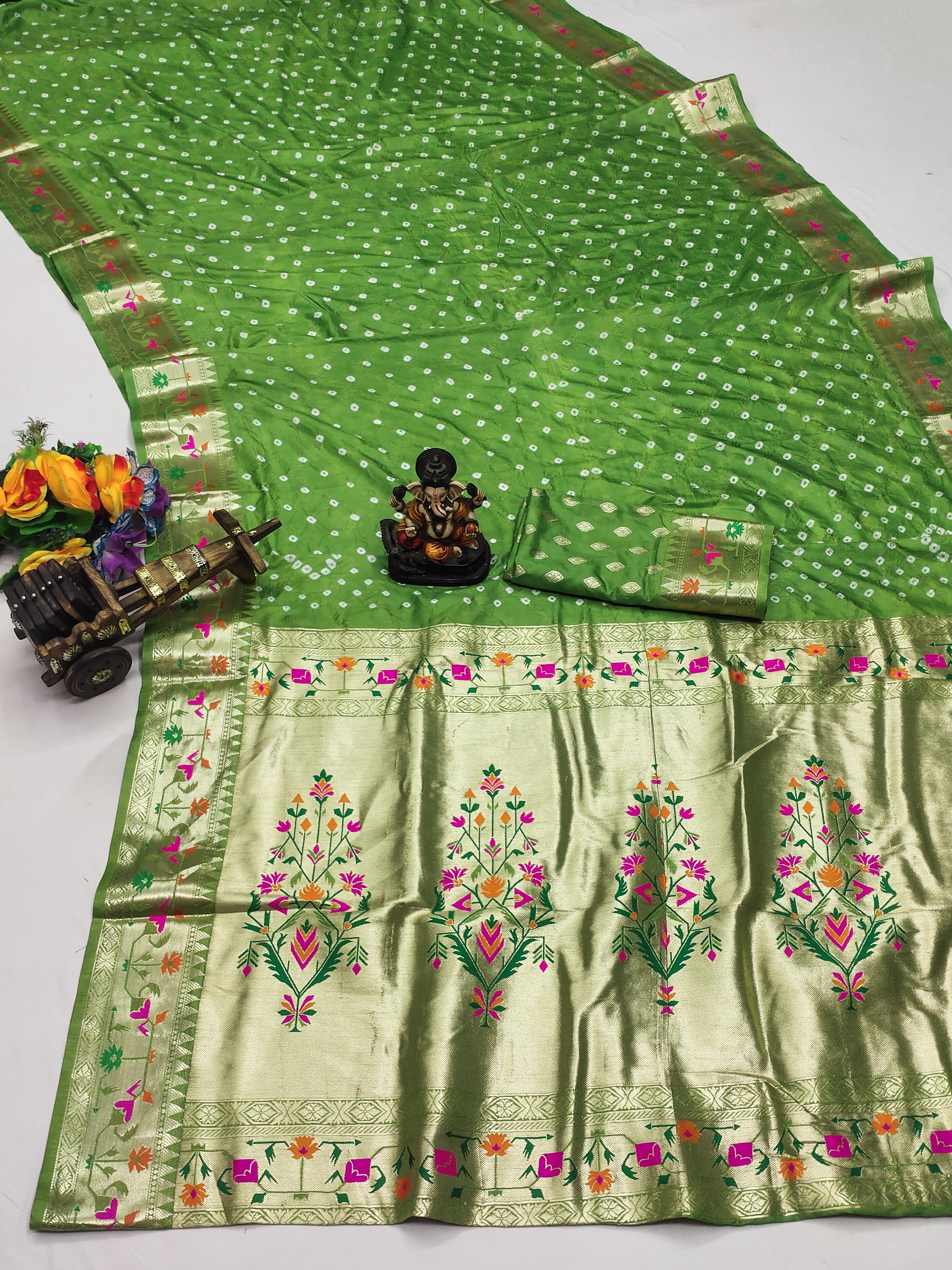 Lekha VC Janki Dola Silk Bandhej Saree Collection