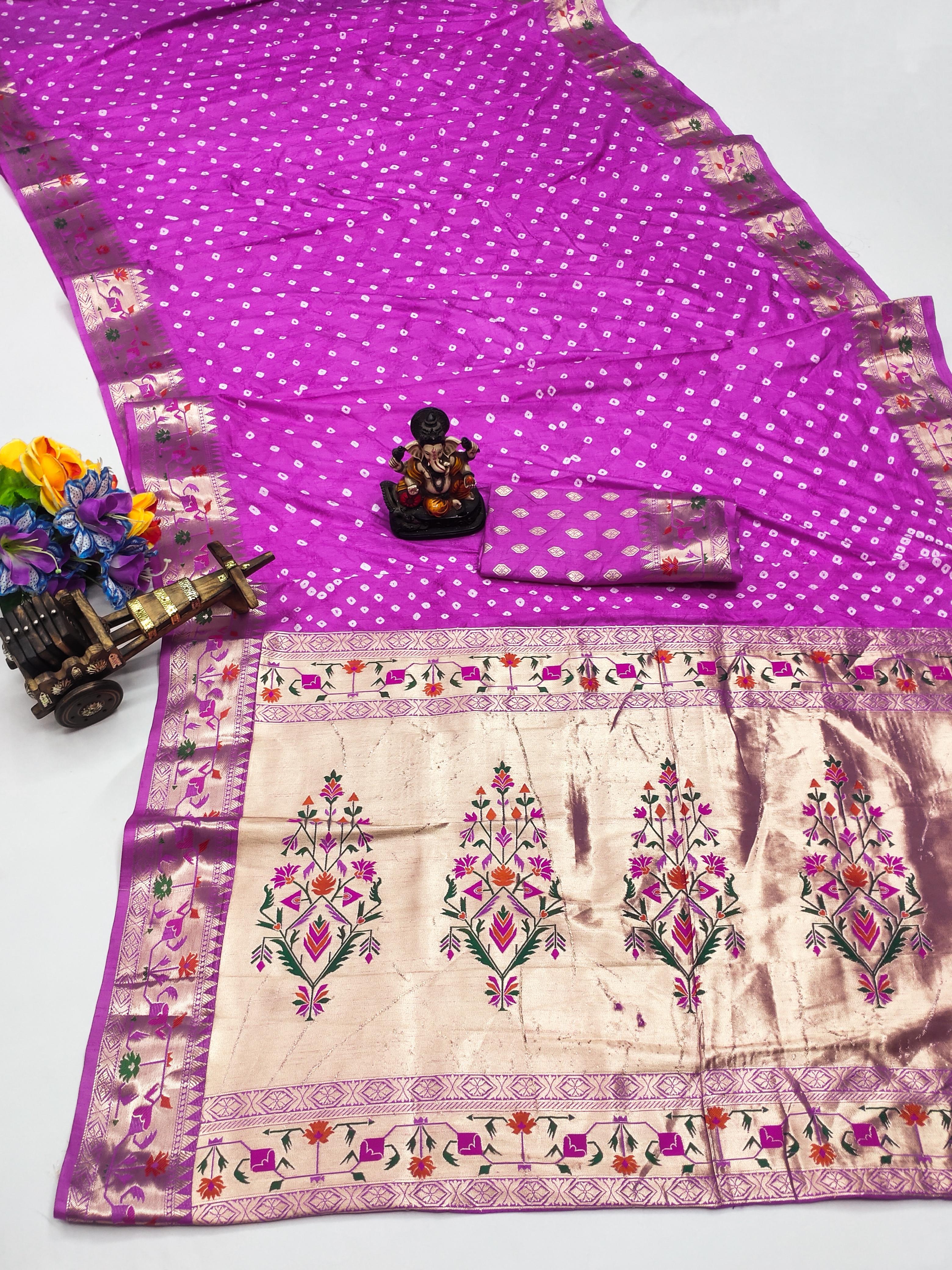 Lekha VC Janki Dola Silk Bandhej Saree Collection