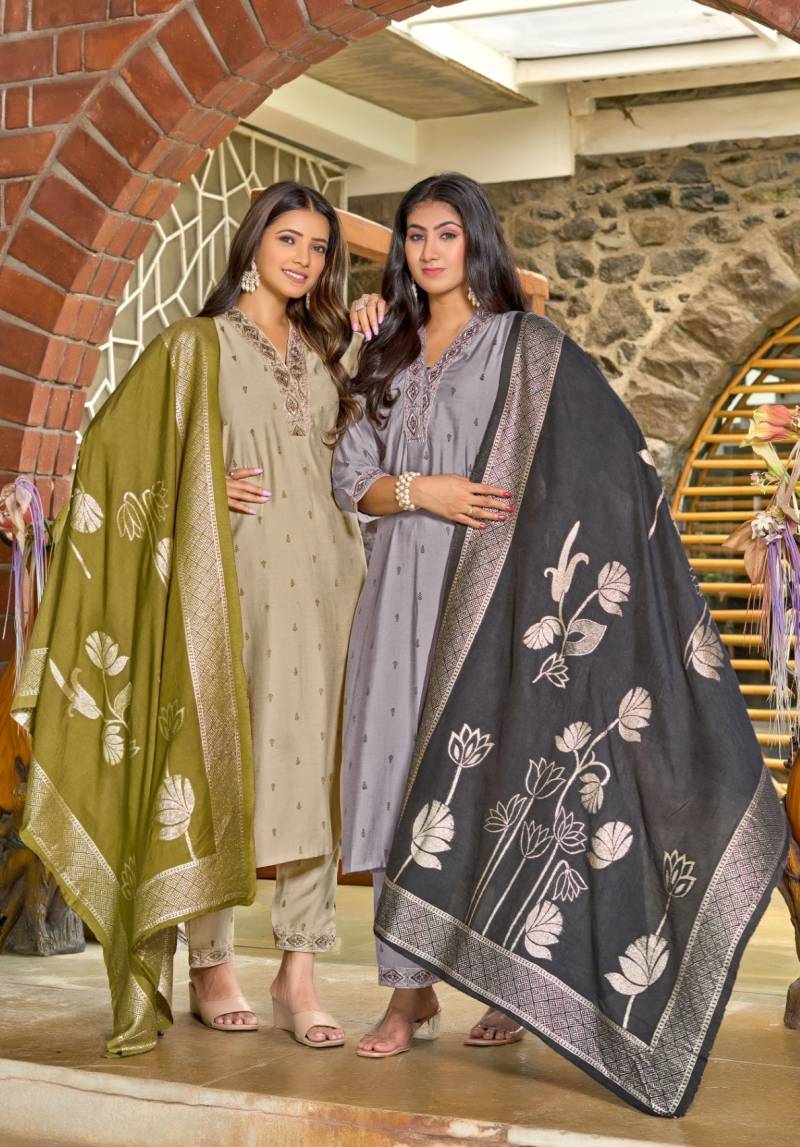 Naisha K 95 Dobby Jacquard Kurti Bottom With Dupatta