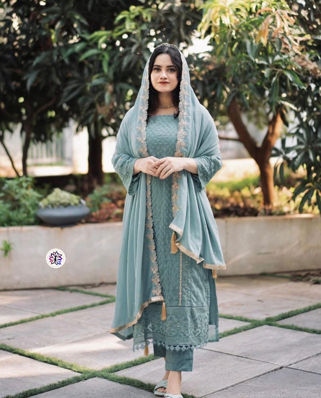 Lekha KL 5021 Georgette Embroidery Kurti Bottom With Dupatta