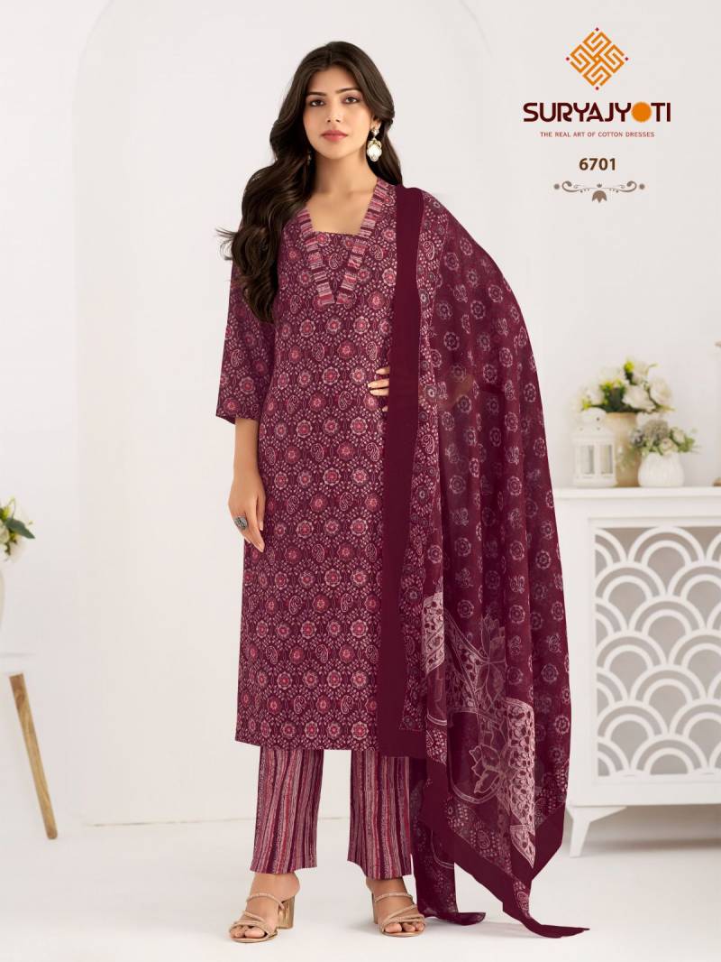 Suryajyoti Trendy Cotton Vol 67 Cotton Dress Material Collection