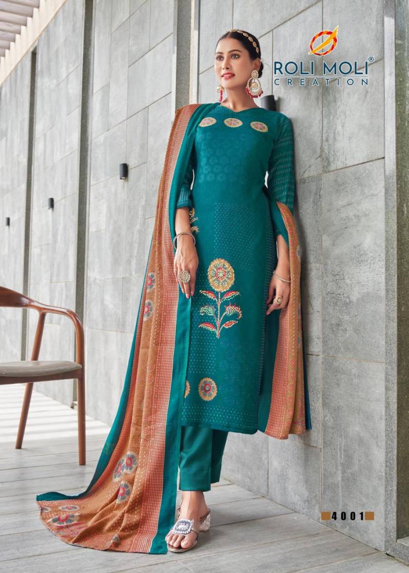 Roli Moli Nigaar Pashmina Fancy Dress Material Collection