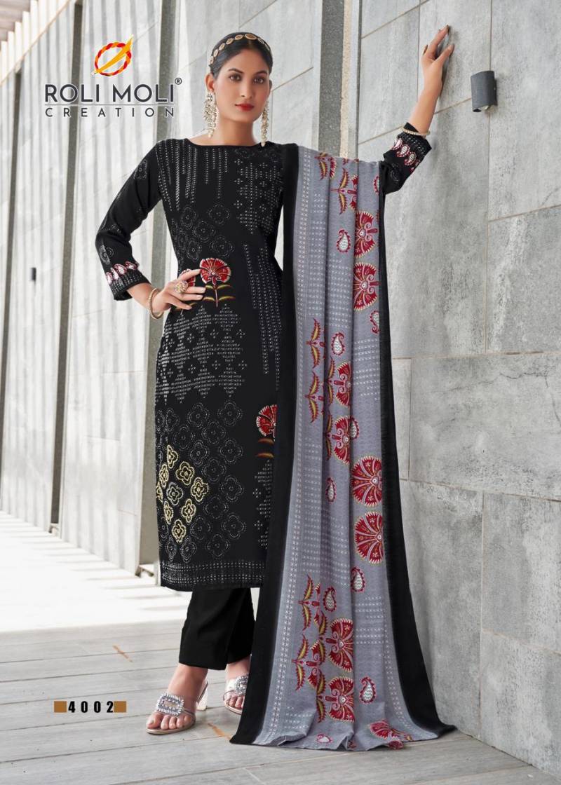 Roli Moli Nigaar Pashmina Fancy Dress Material Collection