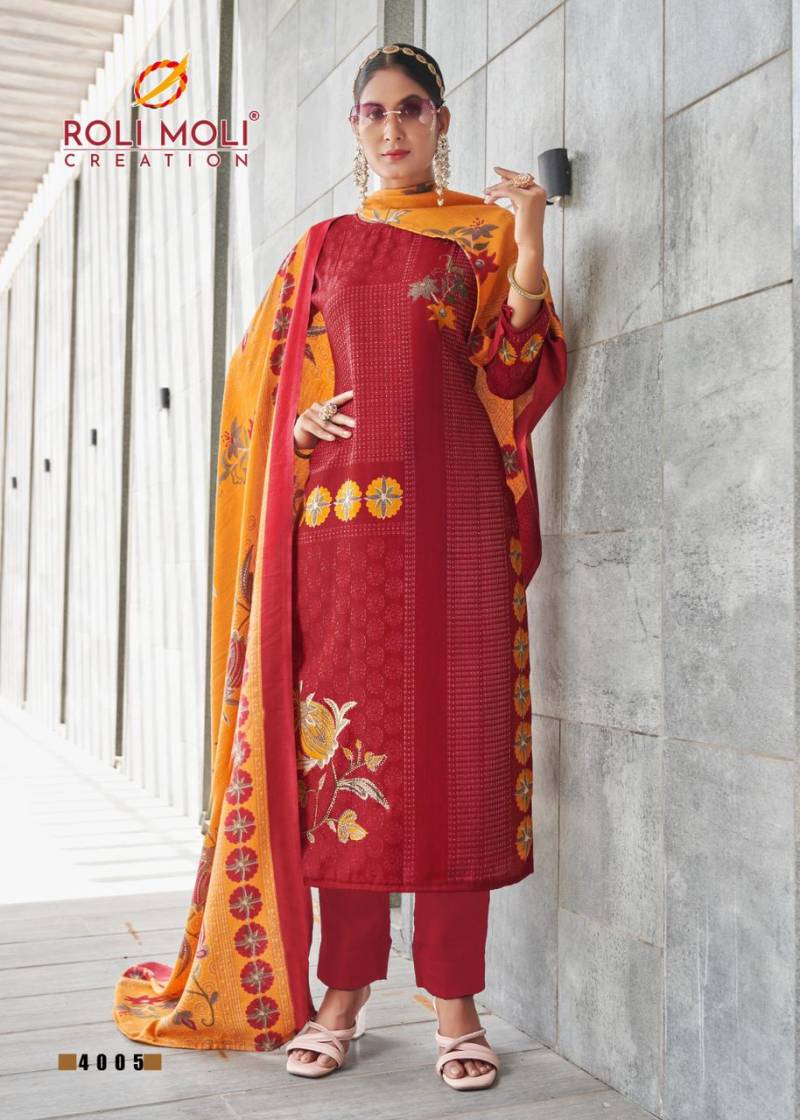 Roli Moli Nigaar Pashmina Fancy Dress Material Collection