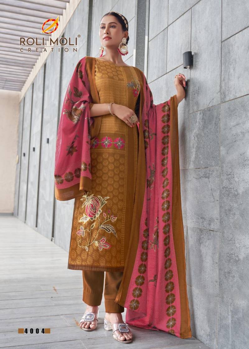Roli Moli Nigaar Pashmina Fancy Dress Material Collection