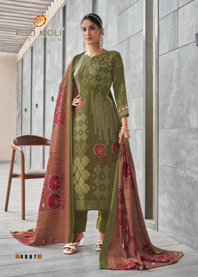 Roli Moli Nigaar Pashmina Fancy Dress Material Collection