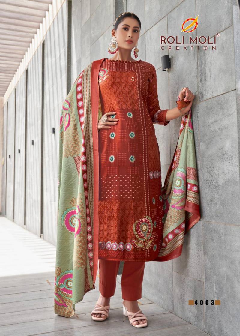 Roli Moli Nigaar Pashmina Fancy Dress Material Collection
