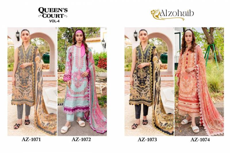 Alzohaib Queen Court Vol 4 Cotton Printed Pakistani Salwar Suits