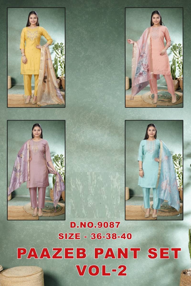 Paazeb Pant Set Vol 2 Roman Shimmer Readymade Collection