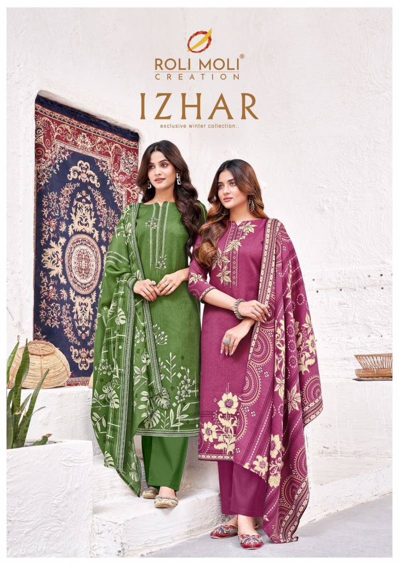 Roli Moli Izhar Pashmina Fancy Dress Material Collection