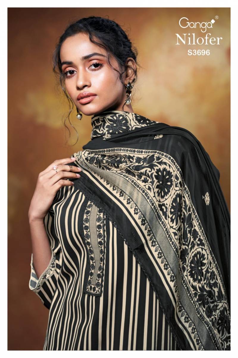 Ganga Nilofer Cotton Satin Printed Salwar Kameez Collection