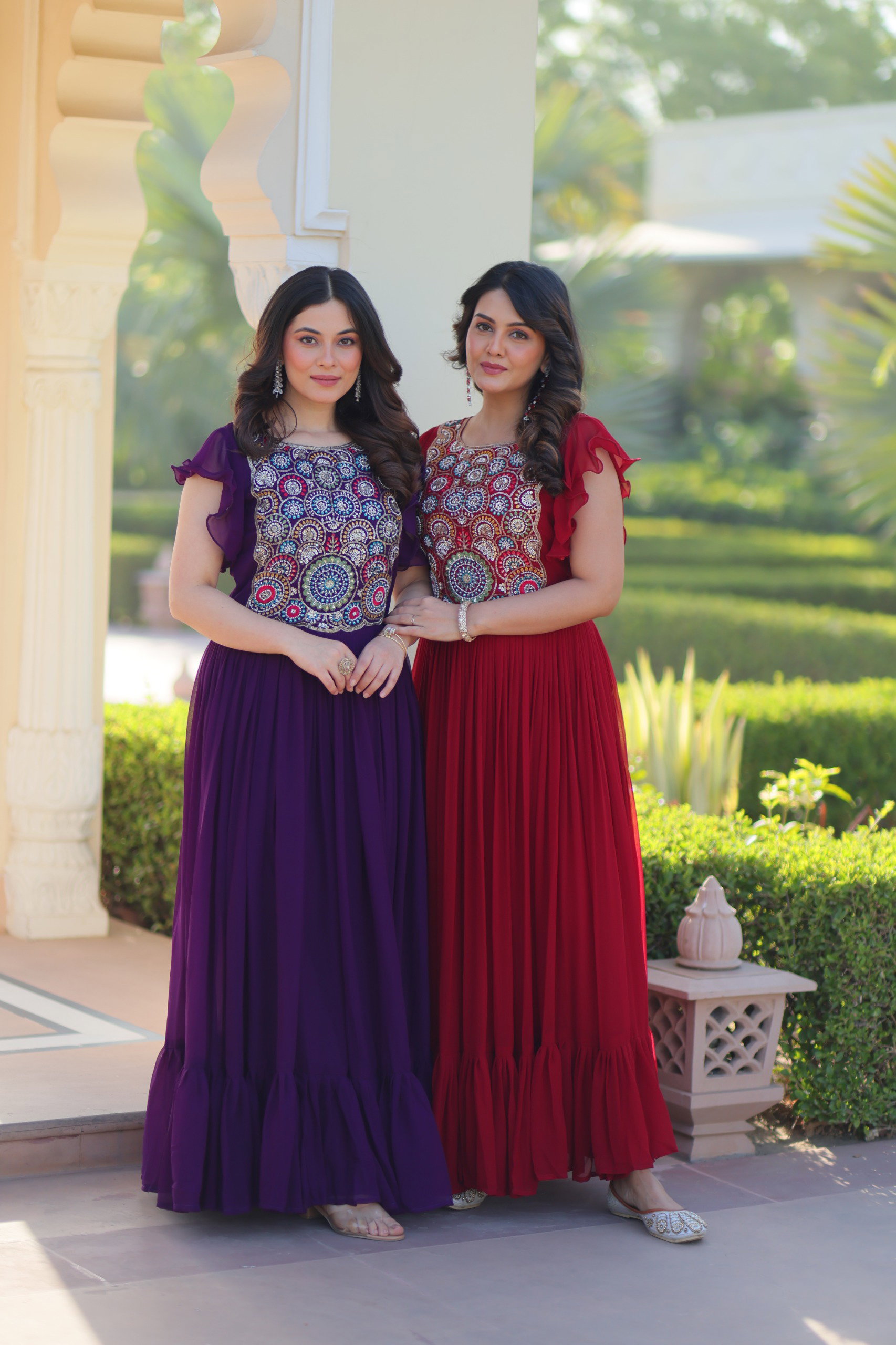 Lekha KA 1179 Faux Blooming Sequins Embroidery Gown Collection