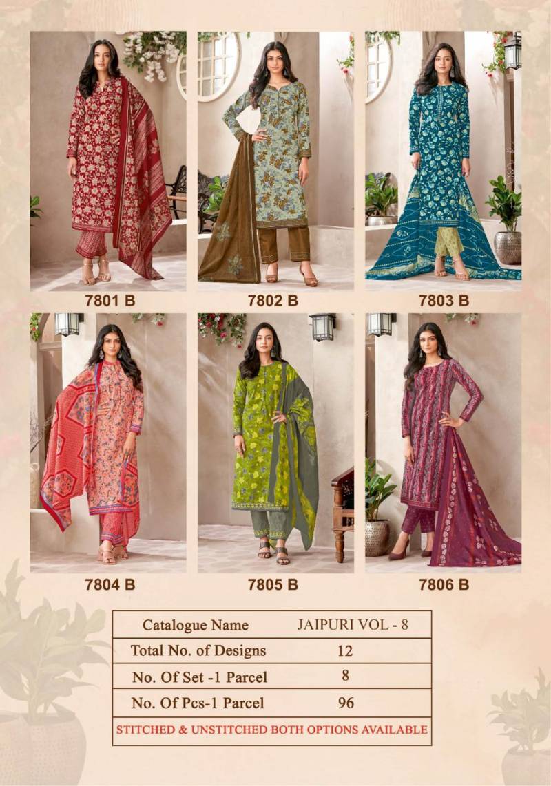 Kala Jaipuri Vol 8 Cotton Printed Dress Material Collection