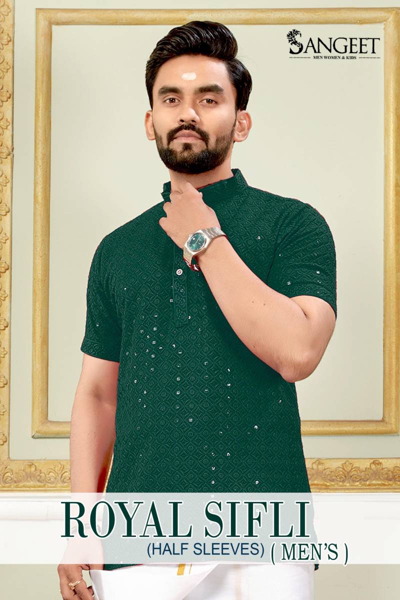 Sangeet Royal Sifli Mens Nx Rayon Short Kurta Collection