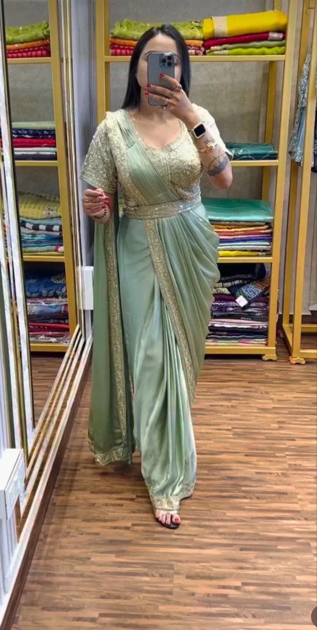 Bt 7109 Rangoli Silk Embroidered Ready To Wear Saree Collection