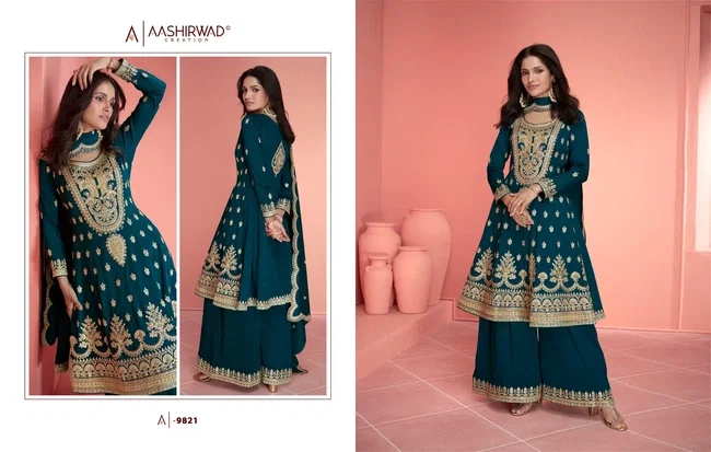 Aashirwad Gulkand Nurvi Premium Silk Salwar Kameez