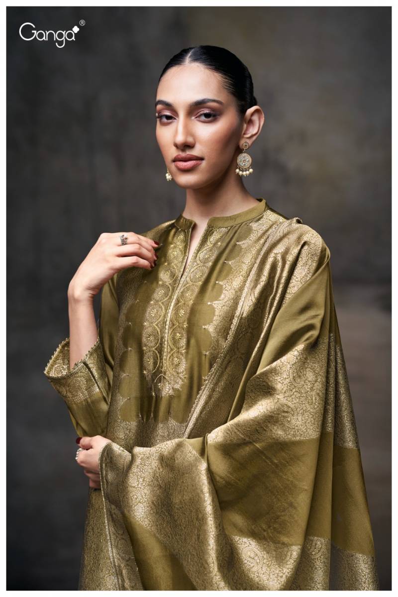 Ganga Laurene Viscose Woven Silk Jacquard Salwar Kameez