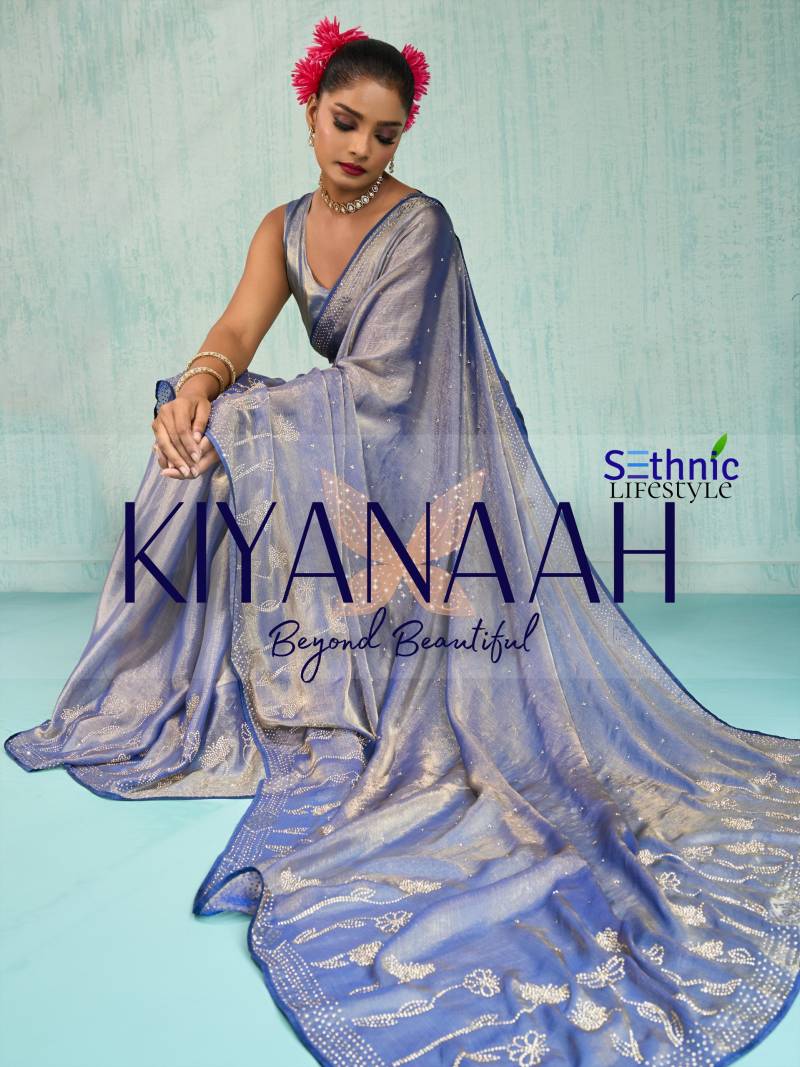 Sethnic Kiyanaah Dual Tone Velvet Chiffon Fancy Saree Collection