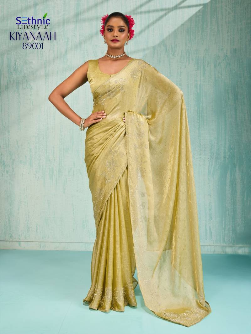 Sethnic Kiyanaah Dual Tone Velvet Chiffon Fancy Saree Collection