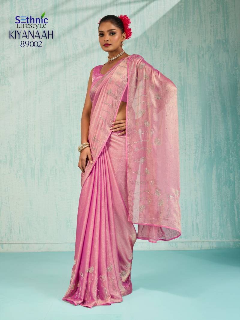 Sethnic Kiyanaah Dual Tone Velvet Chiffon Fancy Saree Collection