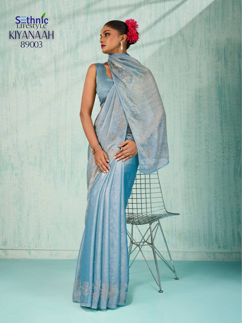 Sethnic Kiyanaah Dual Tone Velvet Chiffon Fancy Saree Collection