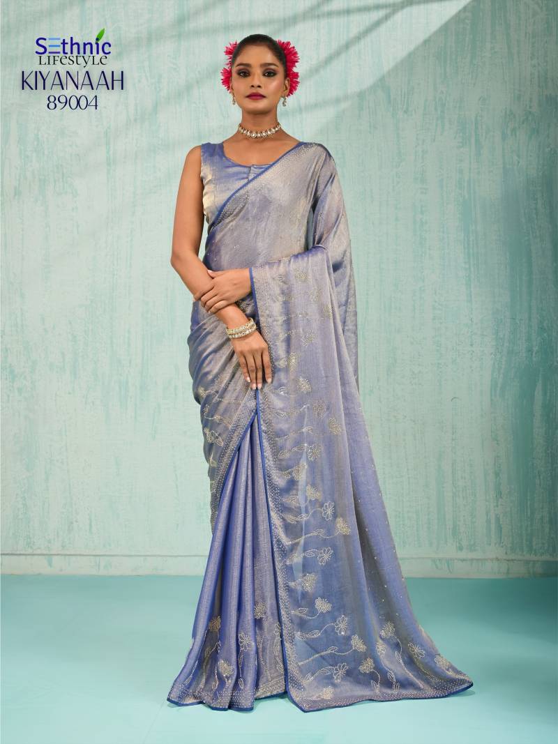Sethnic Kiyanaah Dual Tone Velvet Chiffon Fancy Saree Collection
