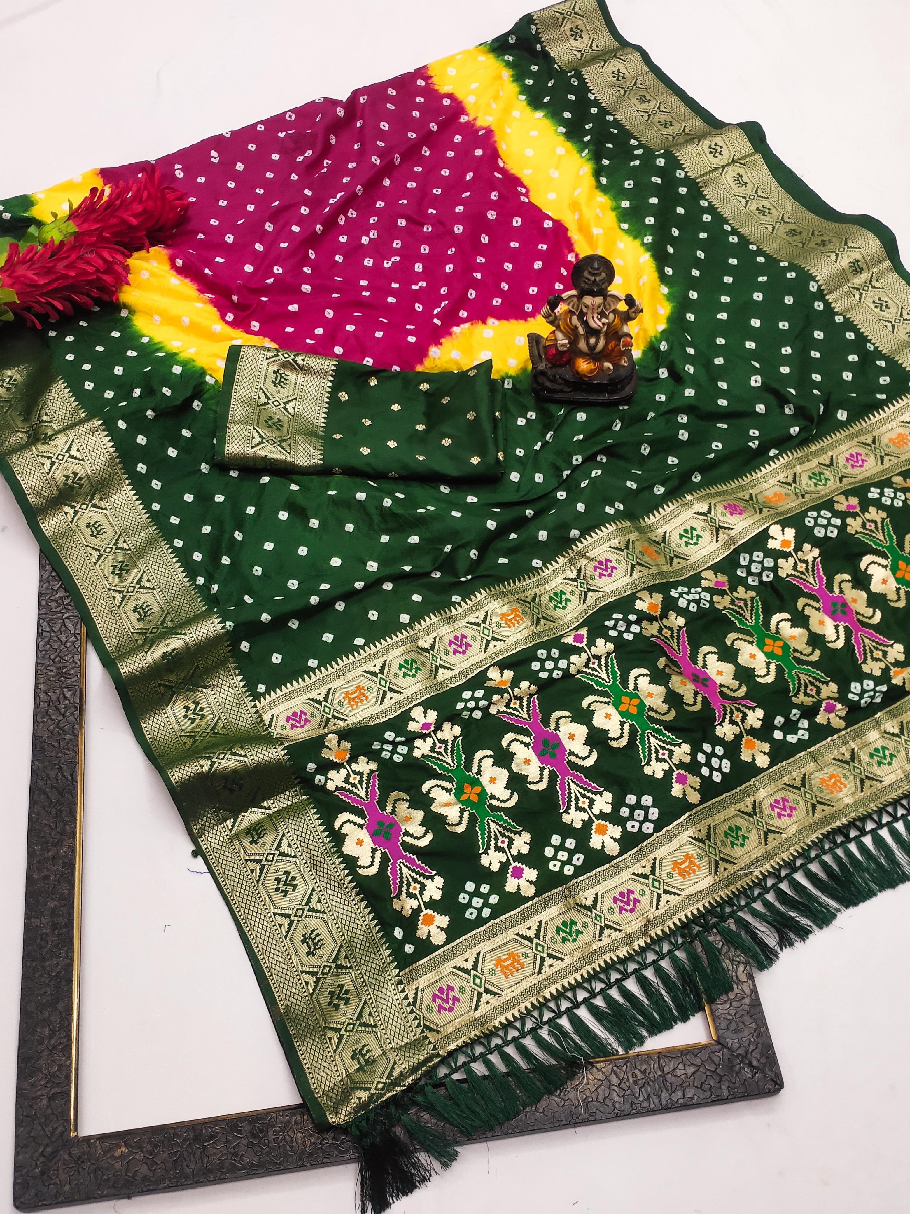 Lekha VC Mahira Soft Silk Bandhej Saree Collection