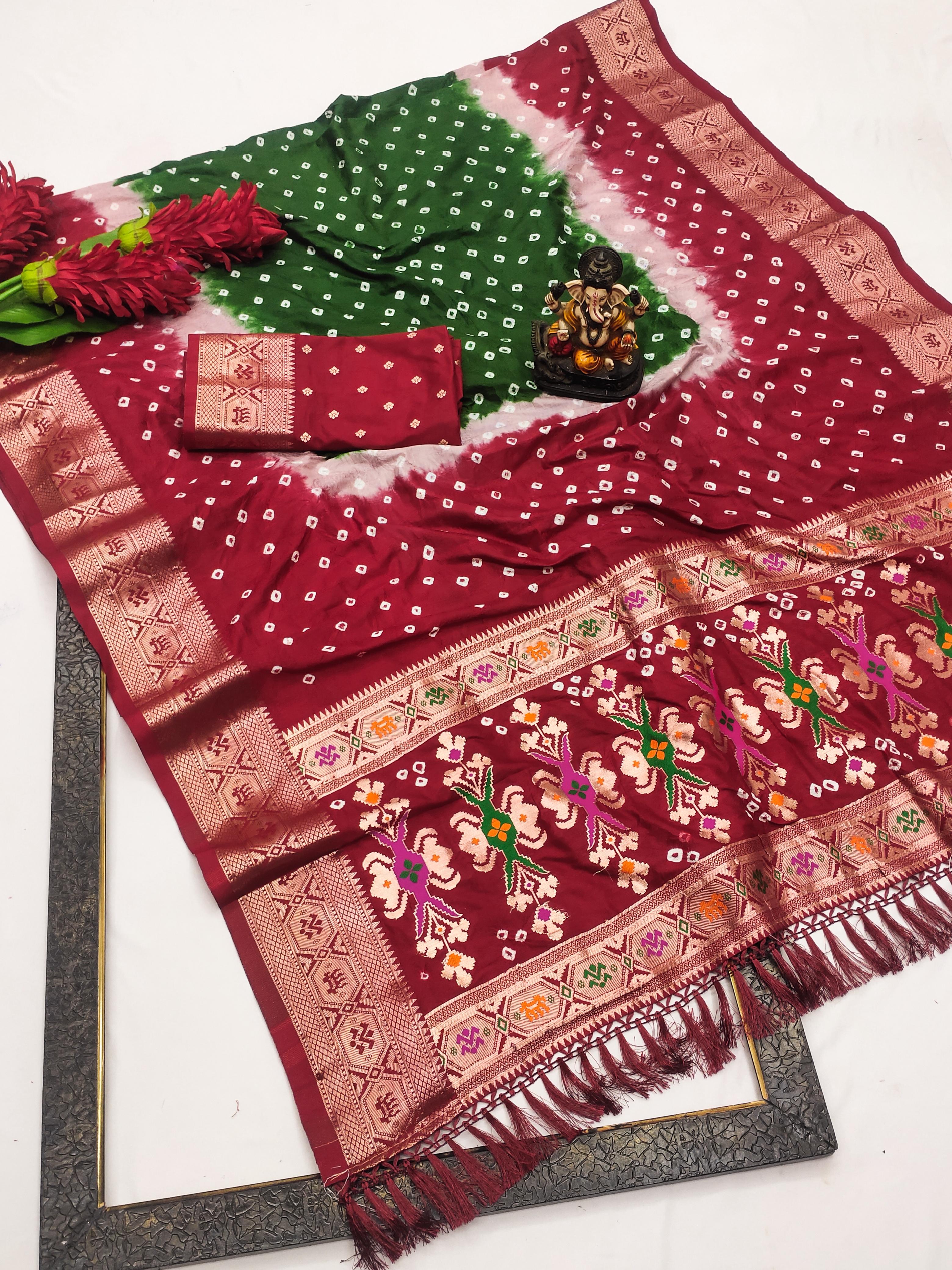Lekha VC Mahira Soft Silk Bandhej Saree Collection