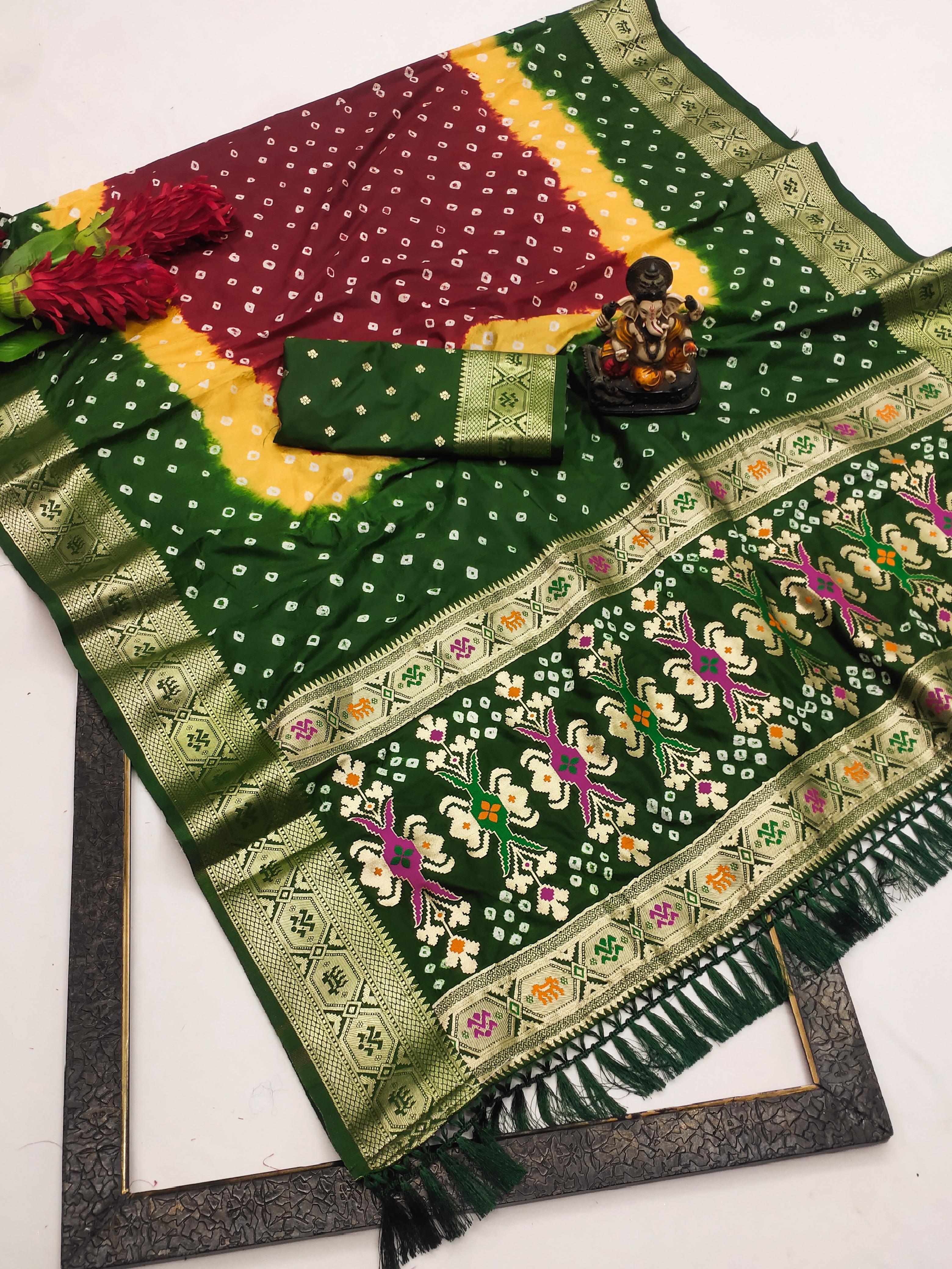 Lekha VC Mahira Soft Silk Bandhej Saree Collection