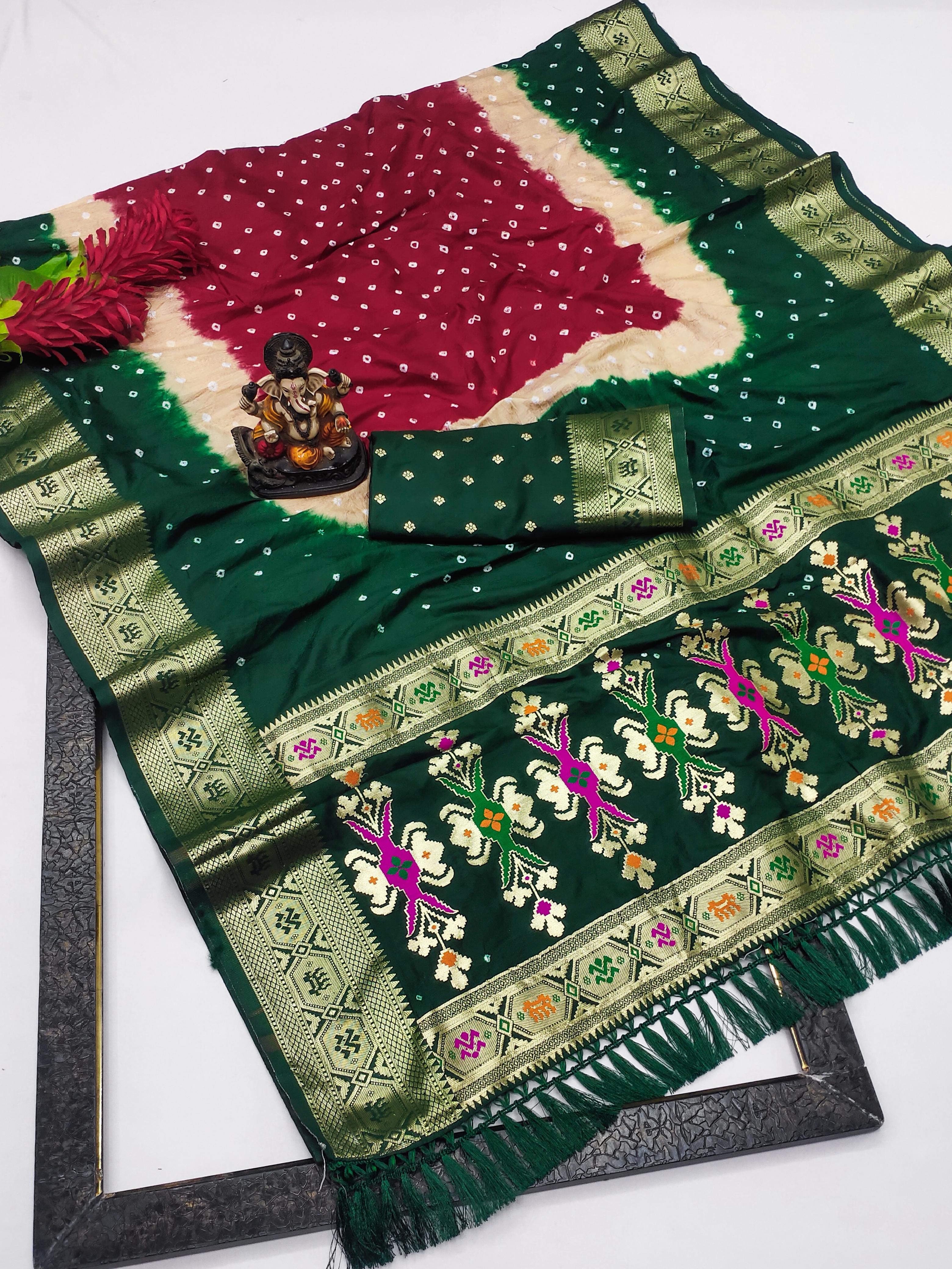 Lekha VC Mahira Soft Silk Bandhej Saree Collection