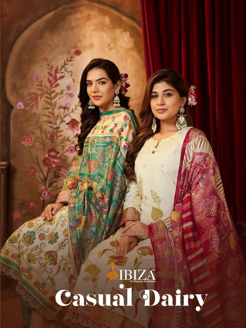 Ibiza Casual Dairy Digital Foil Printed Salwar Kameez