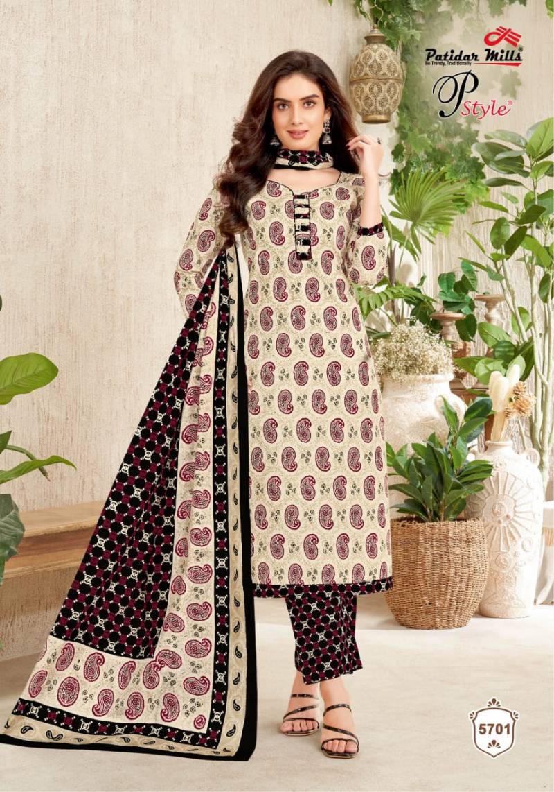 Patidar P Style Vol 57 Cotton Printed Dress Material Collection