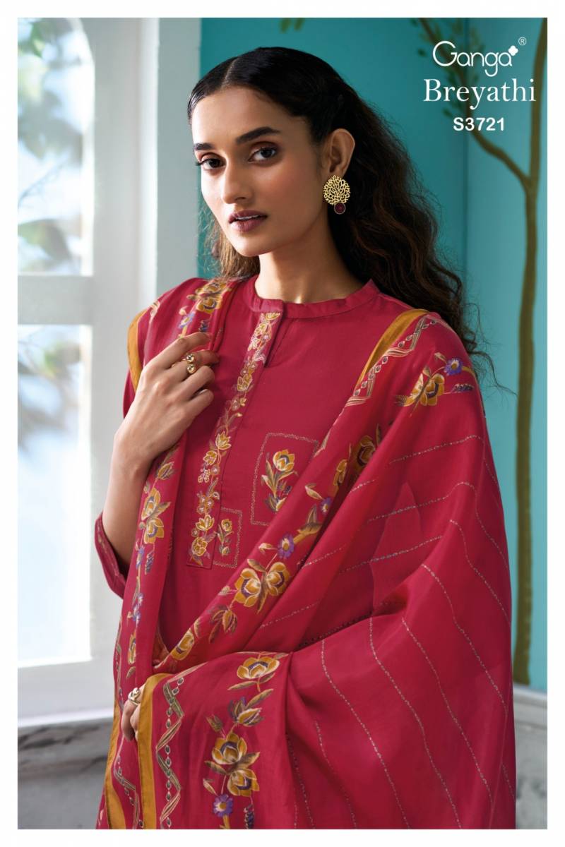 Ganga Breyathi Cotton Satin Printed Salwar Kameez Collection