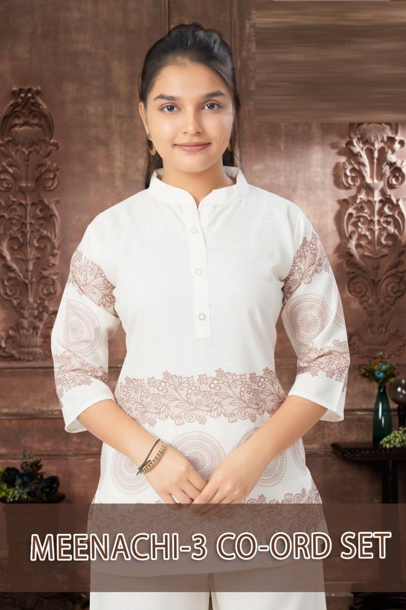 Meenachi 3 Co Ord Set Cotton Slub Digital Printed Western Collection