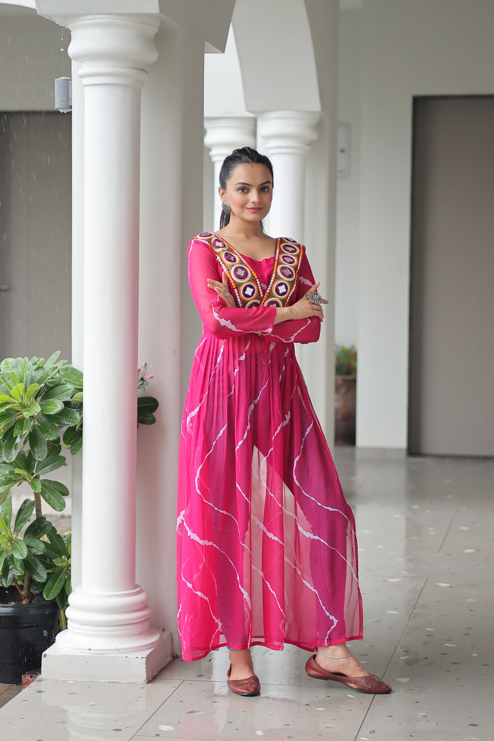 Lekha KA 1181 Faux Georgette Leheriya Print Navratri Collection