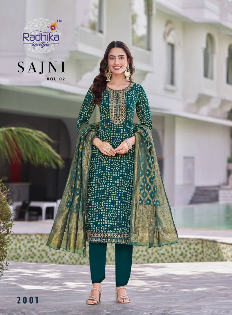 Radhika Sajni Vol 2 Rayon Printed Readymade Collection