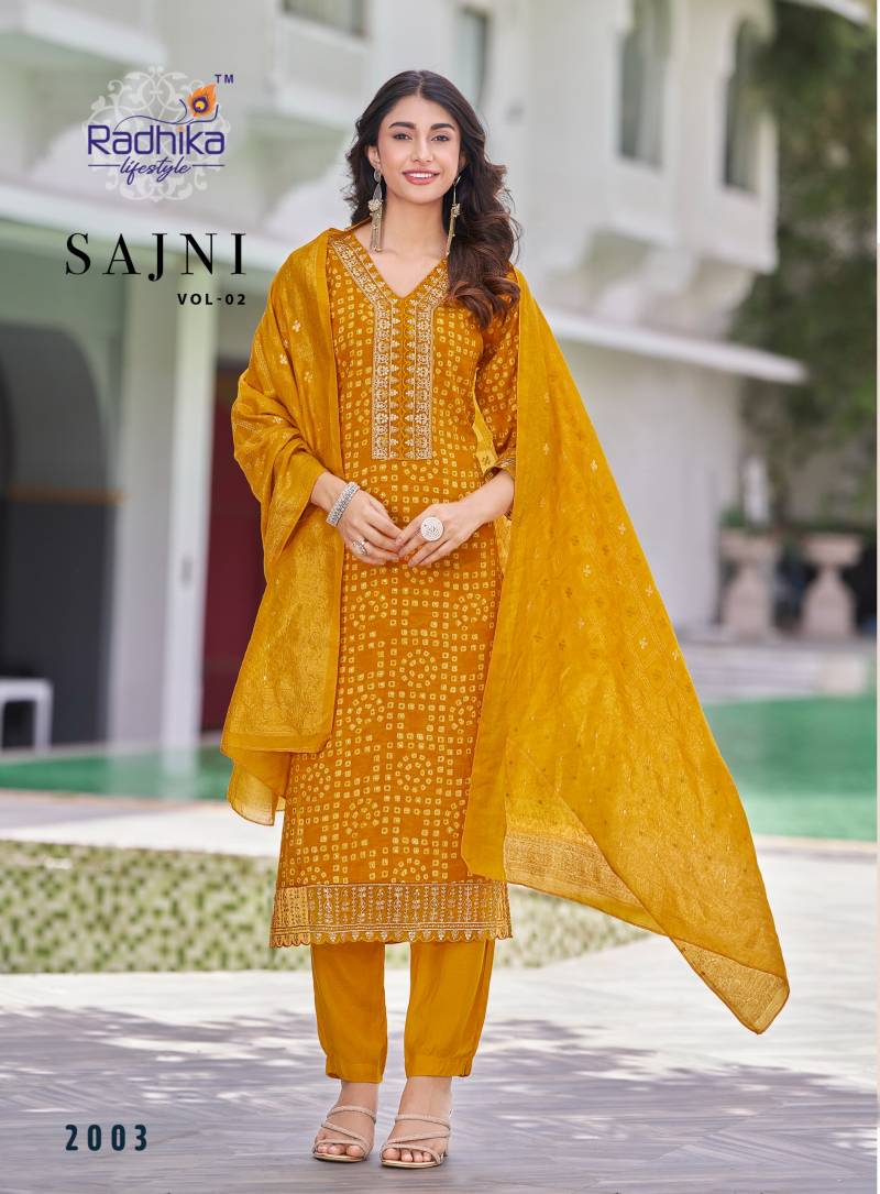 Radhika Sajni Vol 2 Rayon Printed Readymade Collection