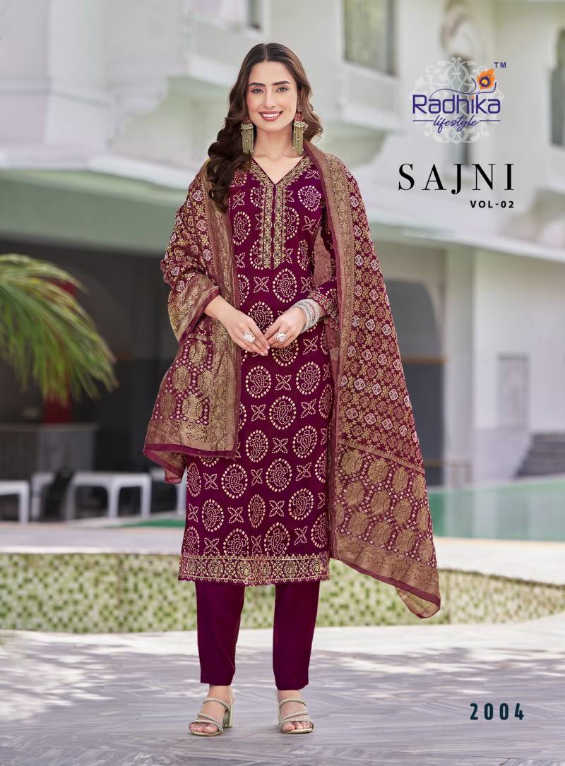 Radhika Sajni Vol 2 Rayon Printed Readymade Collection