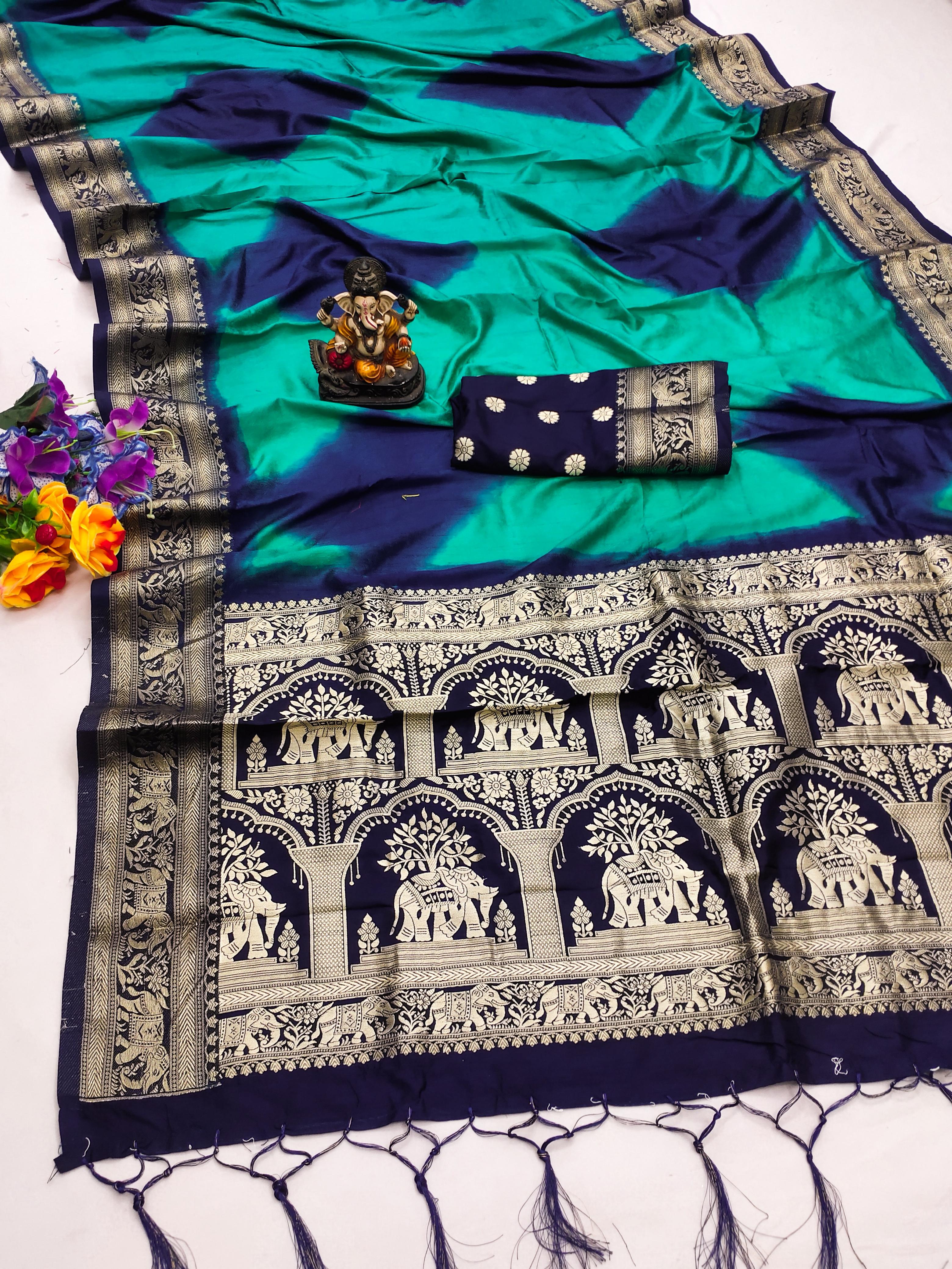 Lekha VC Prushti Silk Sibory Pattern Zari Gold And Meenakari Weaving Saree Collection